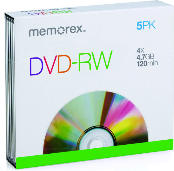DVD-RW MEMOREX 5-PK JEWEL