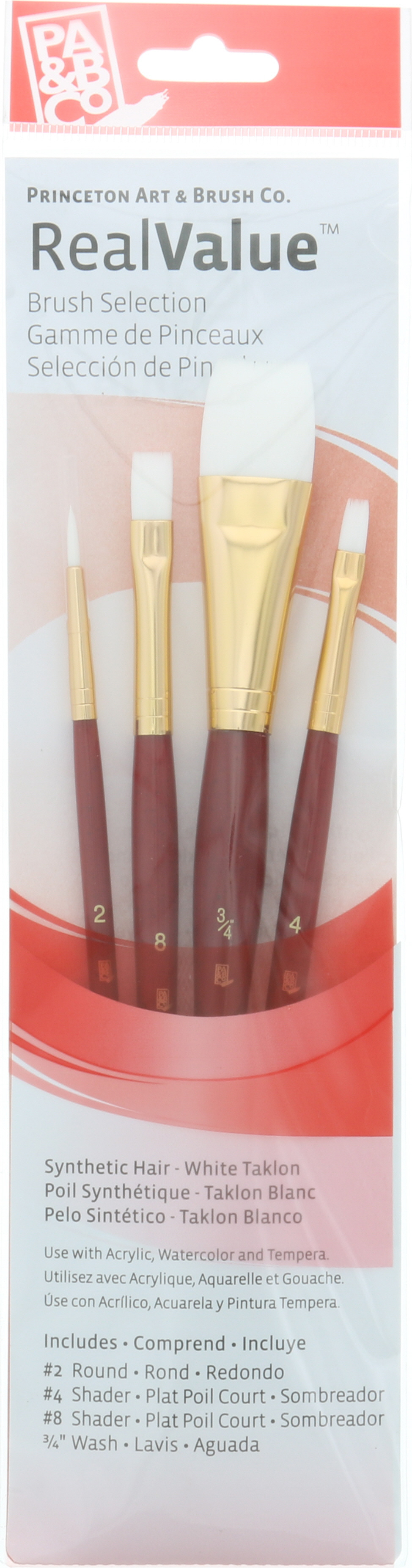 BRUSH WHITE TAKLON 4 PACK