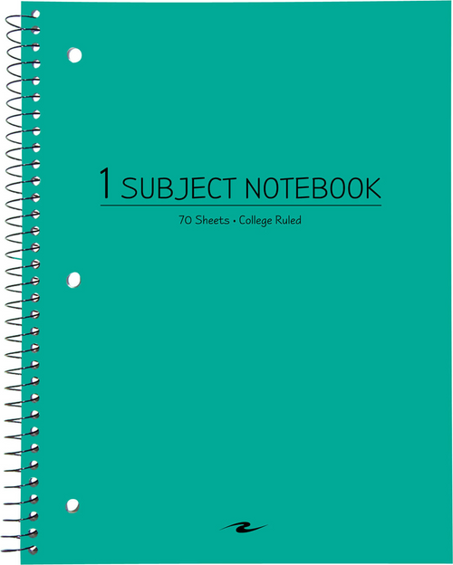 NOTEBOOK 10.5x8 70SH 1 SUB TEAL