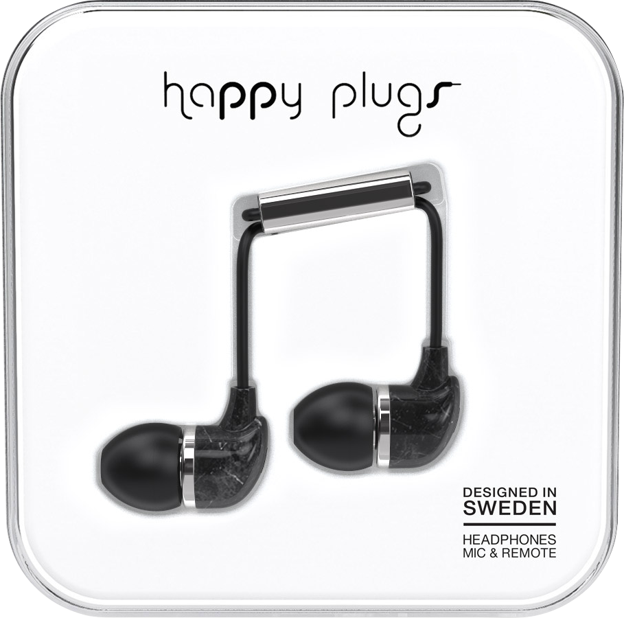 HAPPY PLUGS INEAR BLACK MARBLE