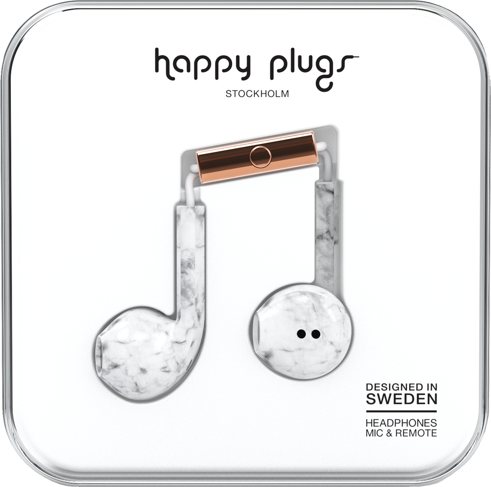 HAPPY PLUGS BUD WHITE MARBLE