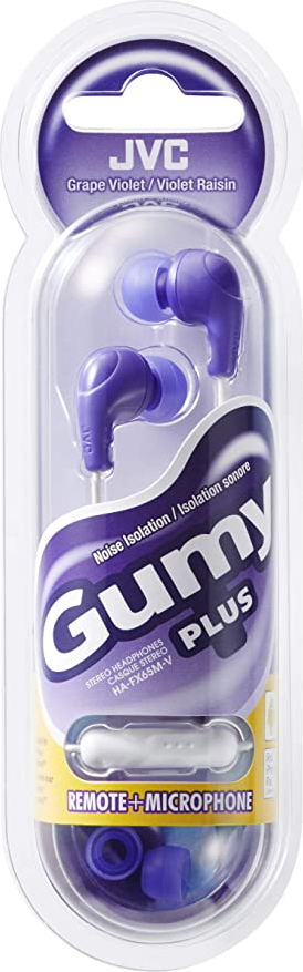 JVC Gumy Plus Inner Ear Headset with Mic - VIOLET - ONLINE ONLY