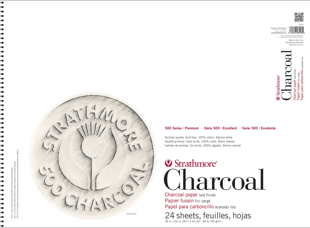 CHARCL 64# 18X24 SB WHT 24SH