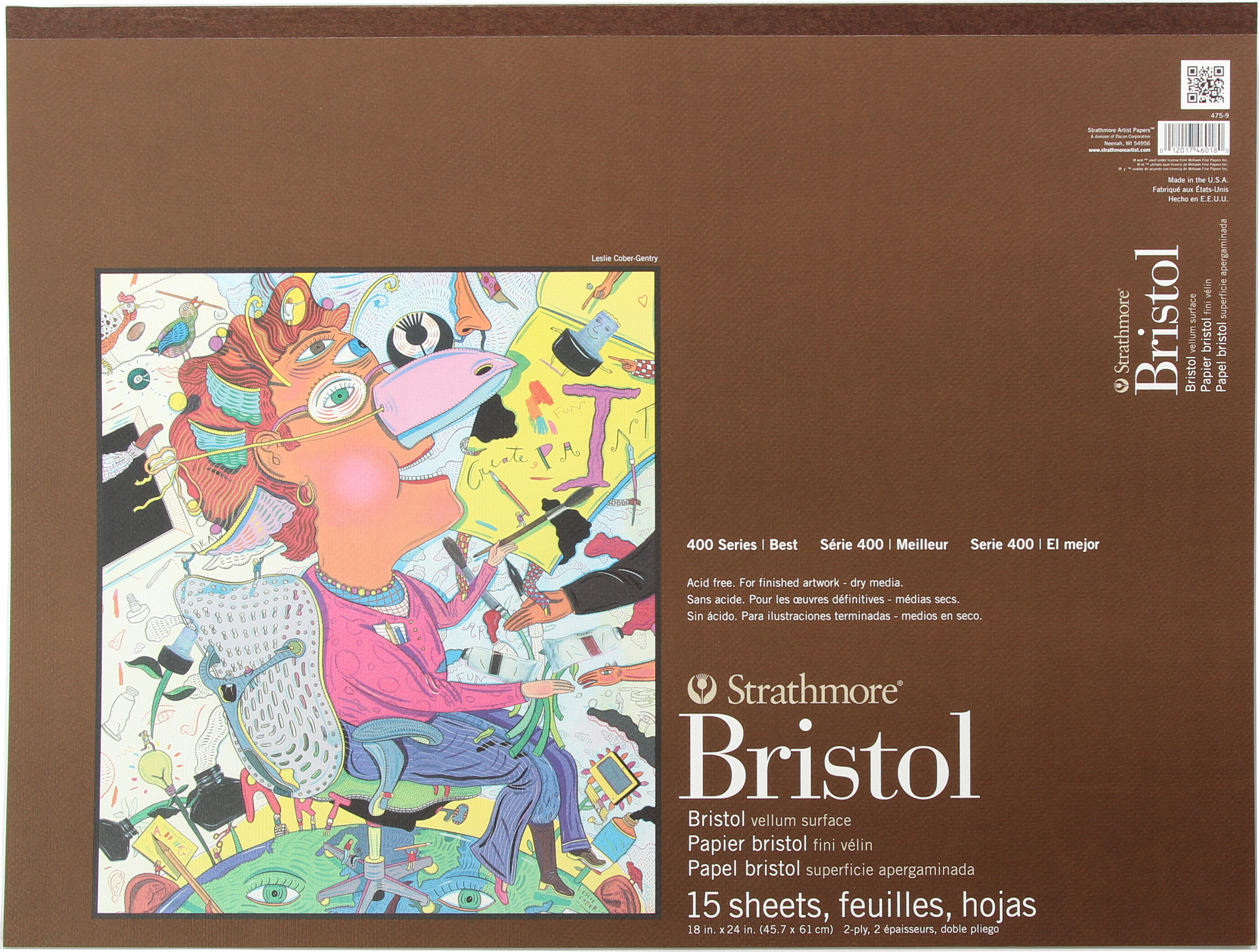 BRISTOL 2PLY VEL 18X24TB 15SH