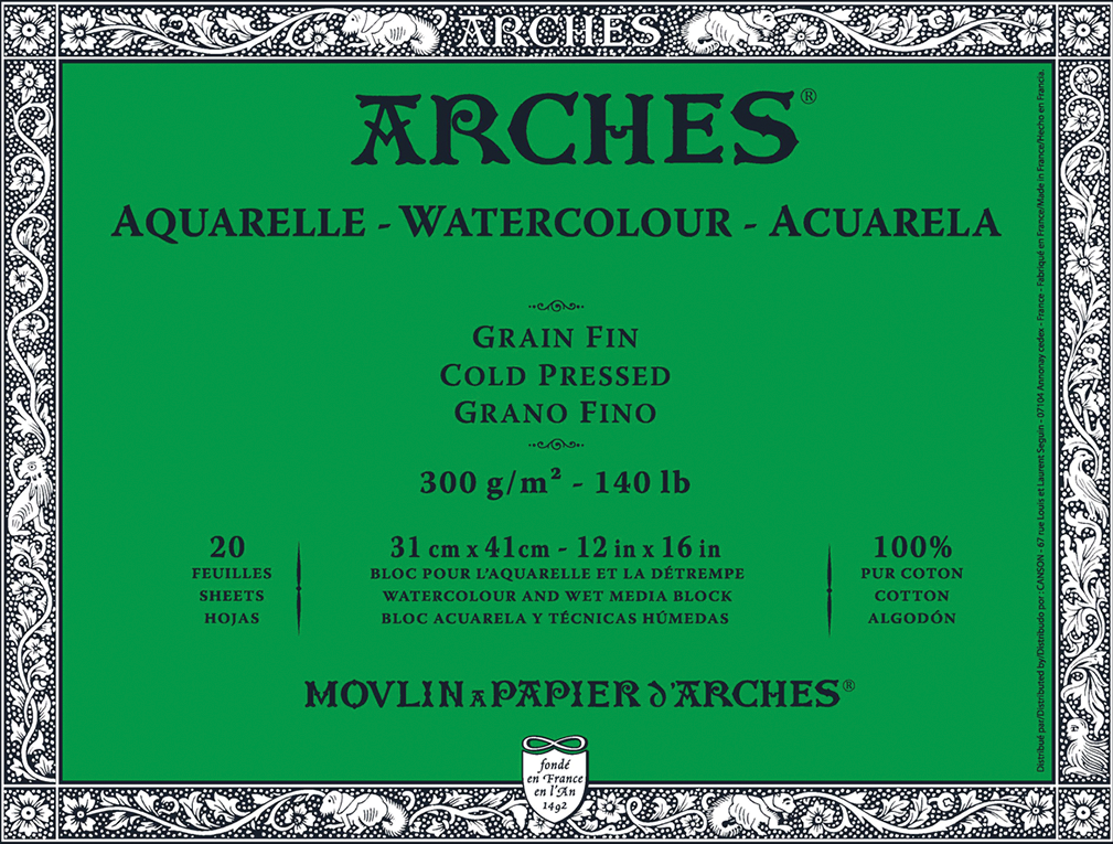 ARCHES W/C BL 140CP 20SH 12X16