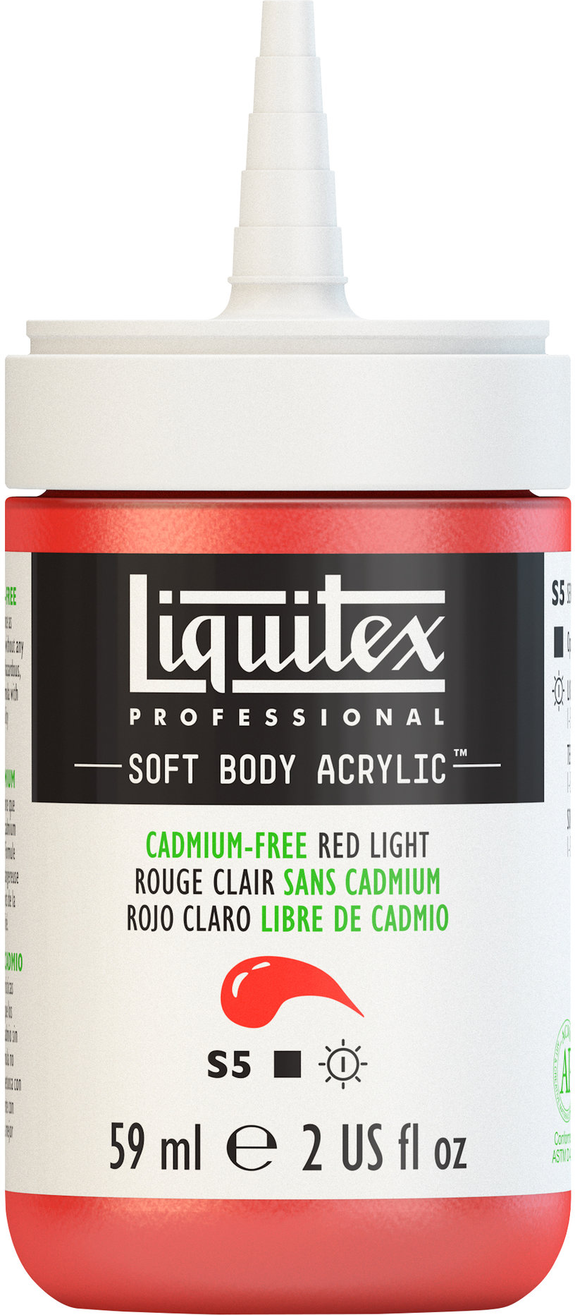 PROFESSIONAL SOFT BODY ACRYLIC 59ML CADMIUM FREE RED LIGHT