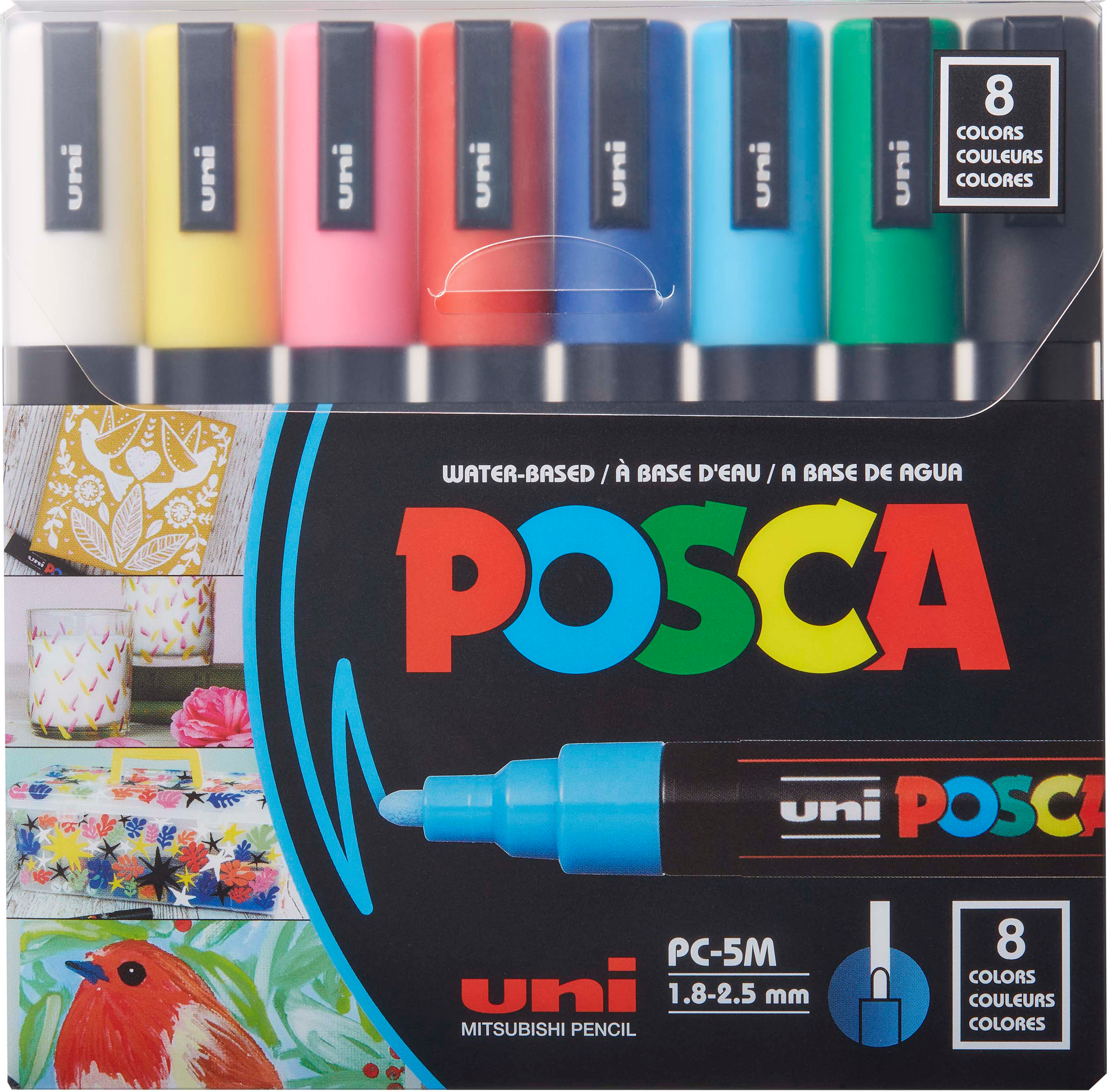 POSCA MARKER SET MEDIUM POINT 8-COLORS