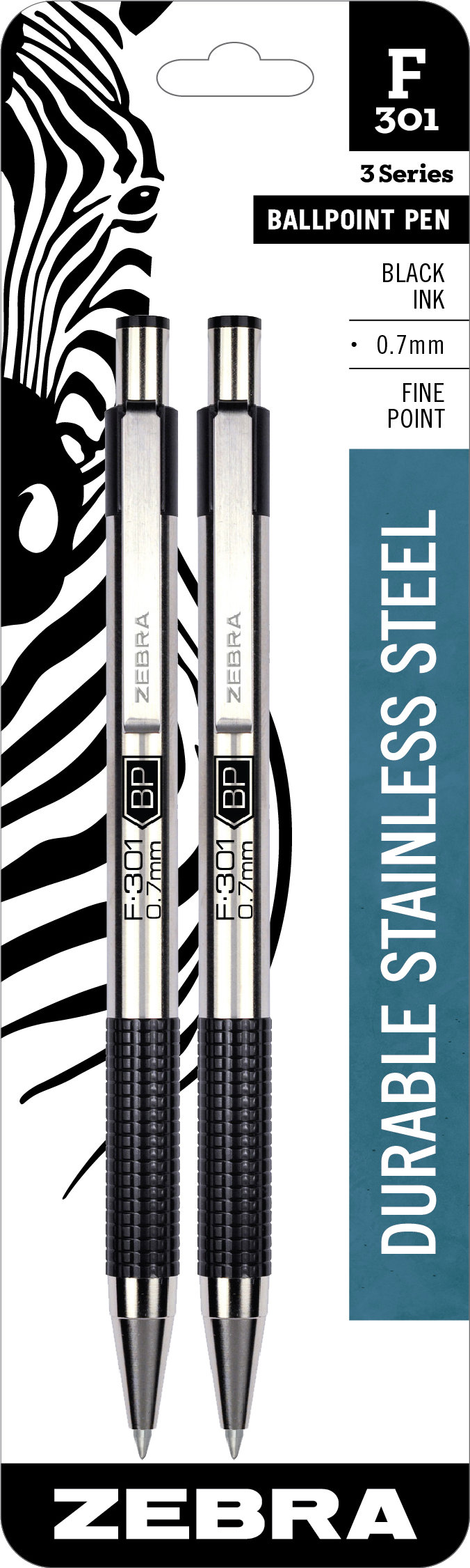 F301 RT BP PEN BLACK 2PK FINE