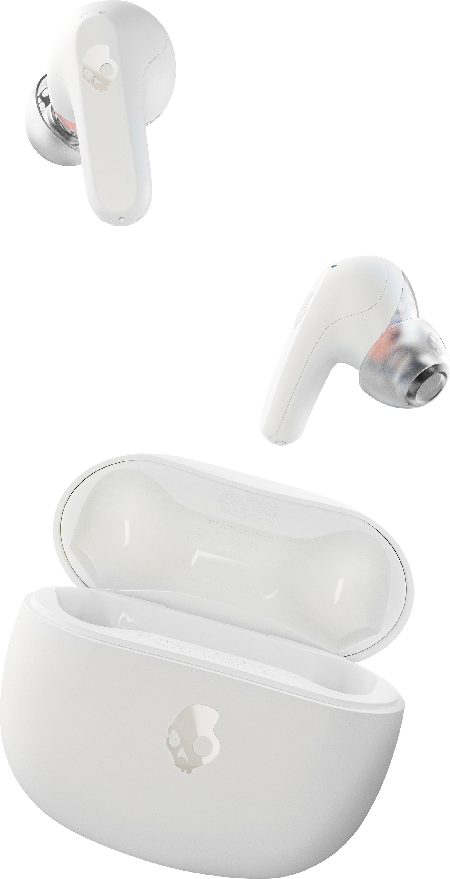 Skullcandy Rail True Wireless Earbuds,Bone/Orange Glow - ONLINE ONLY