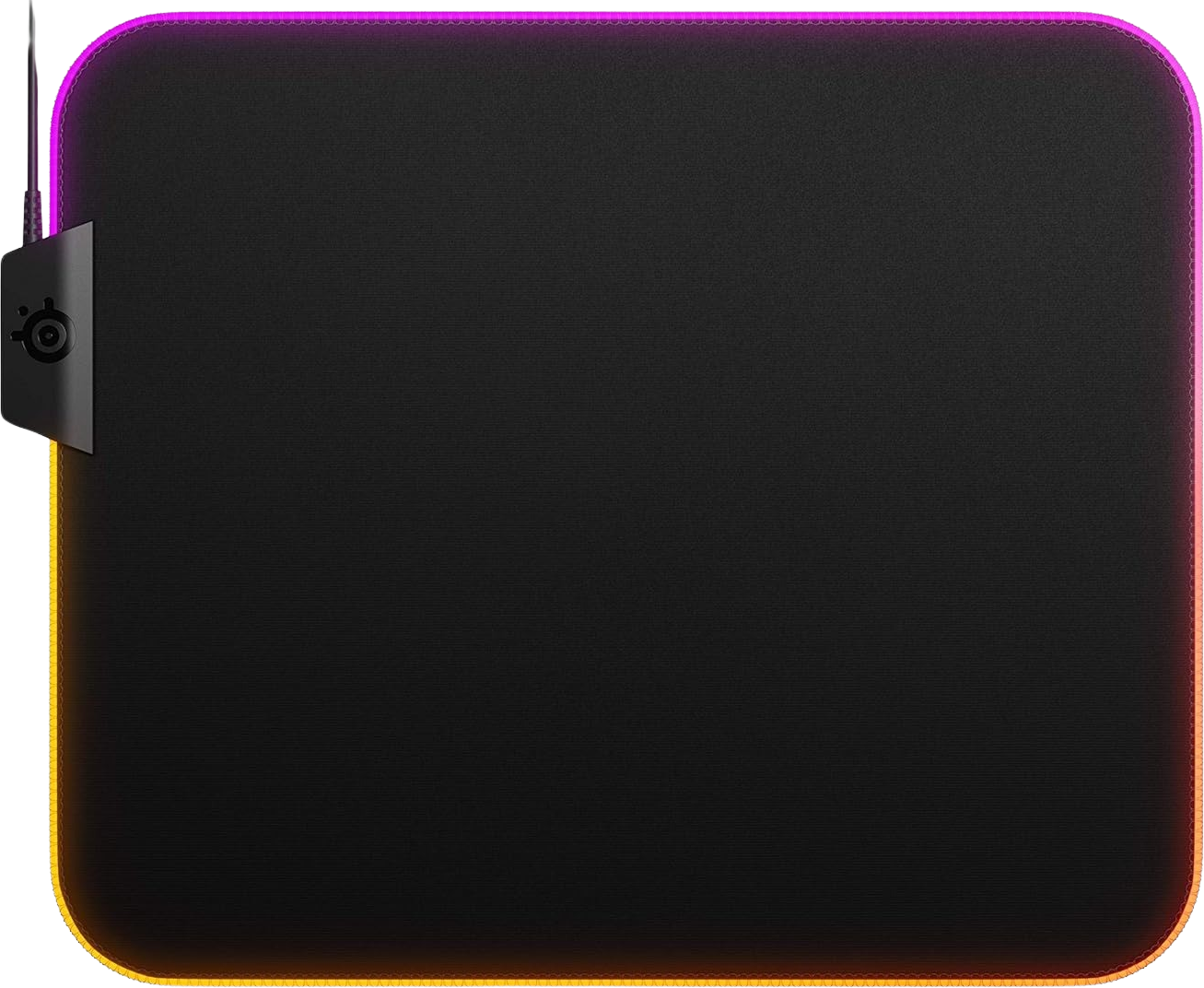 QcK Cloth Gaming Mouse Pad with Two Zones (Medium) (Black)