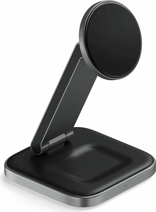 Satechi 2-in-1 Foldable Qi2 Wireless Charging Stand, Space Grey - ONLINE ONLY