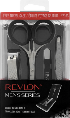 Revlon Revlon Men's Grooming Kit  Nail & Facial Hair Care Travel Kit  5 Pieces