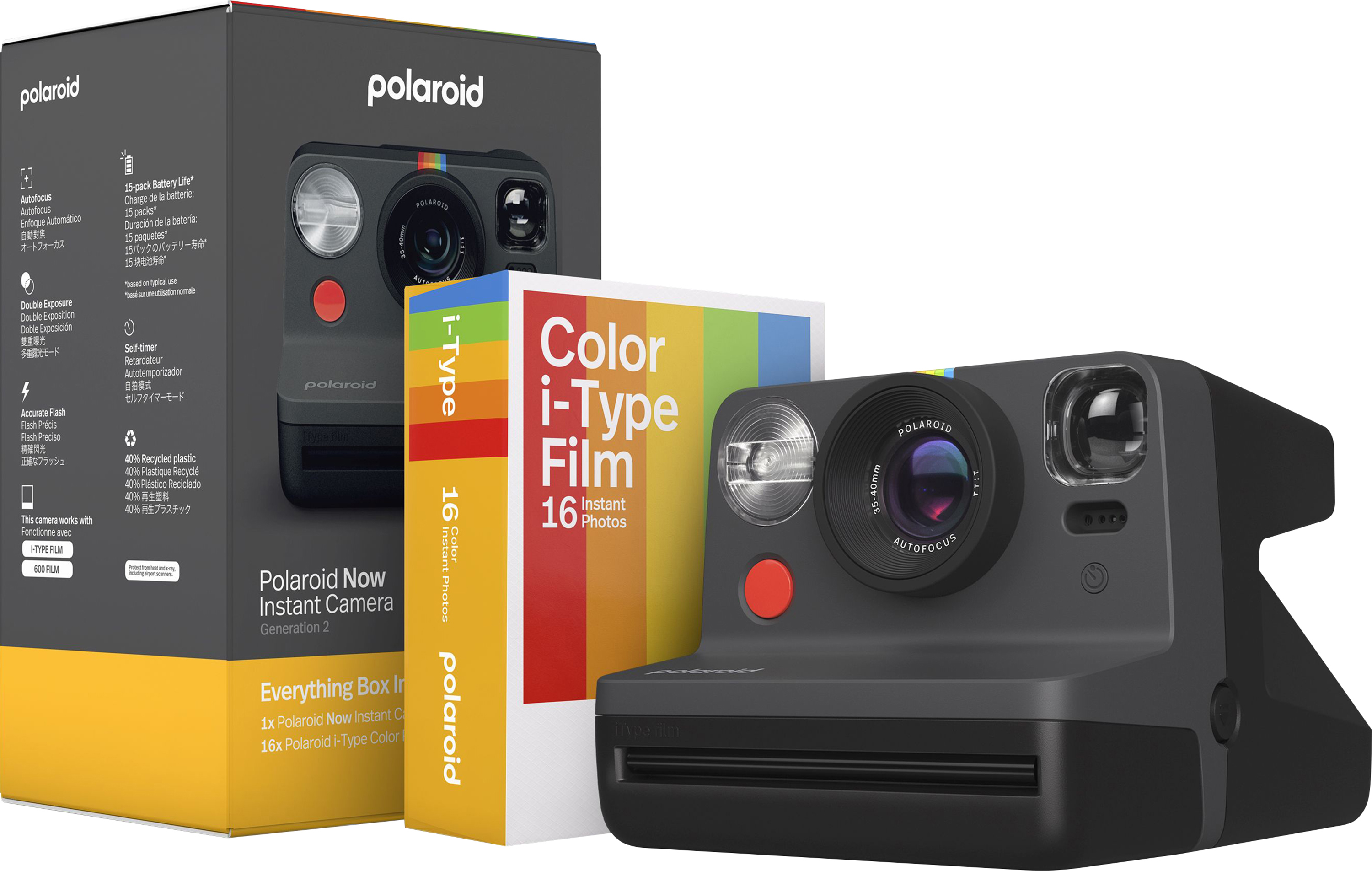 Polaroid Now Generation 2 Instant Camera Everything Box, Black - ONLINE ONLY