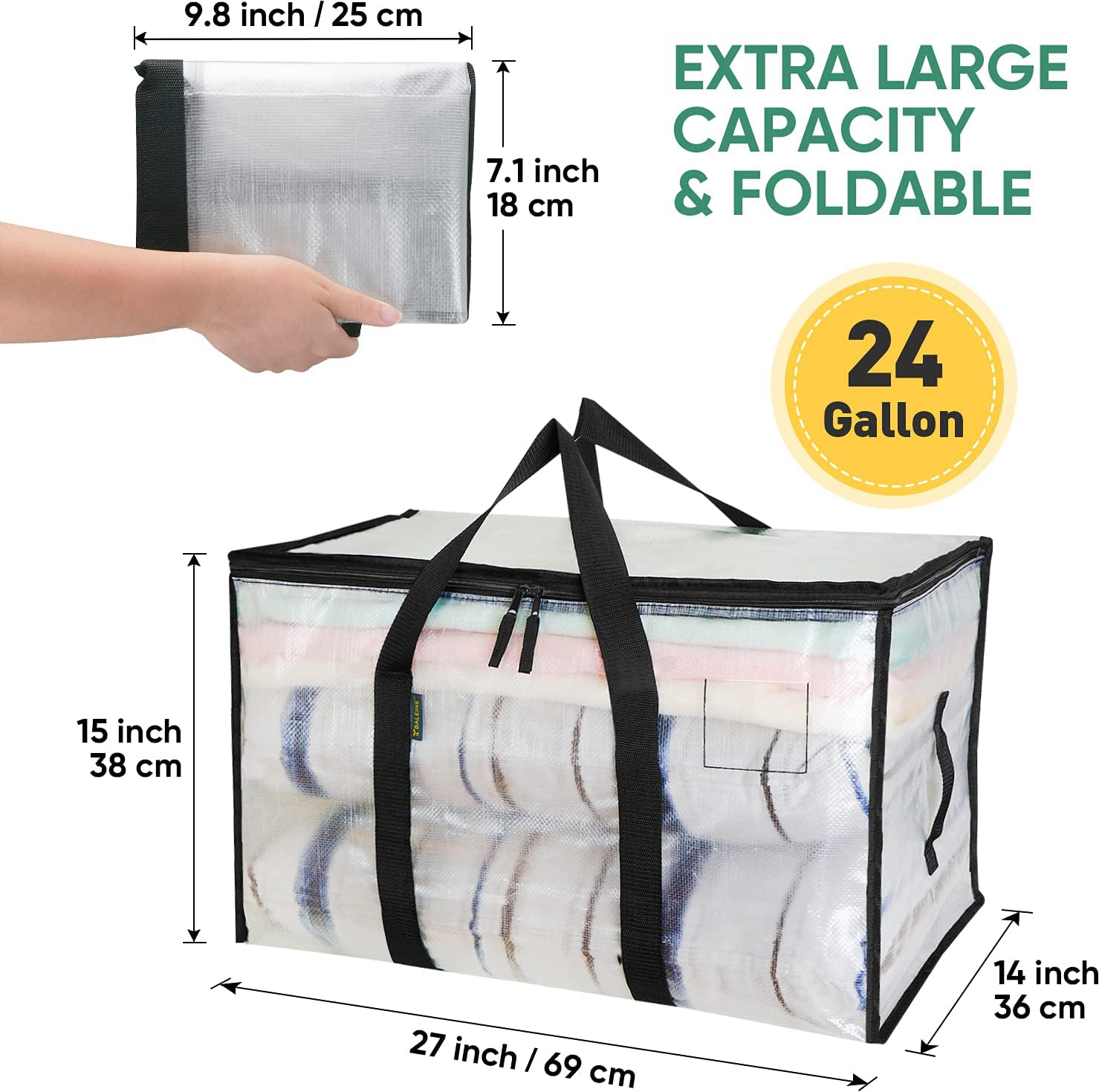 CLEAR LARGE VINYL BAGS 8PK