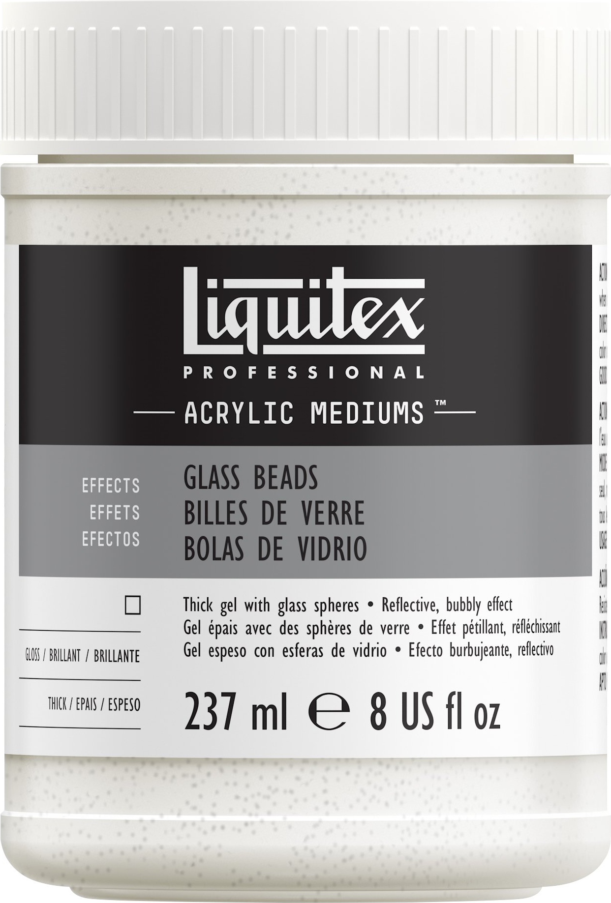 ACRYLIC MEDIUM TEXTURE GEL GLASS BEADS 8 OZ