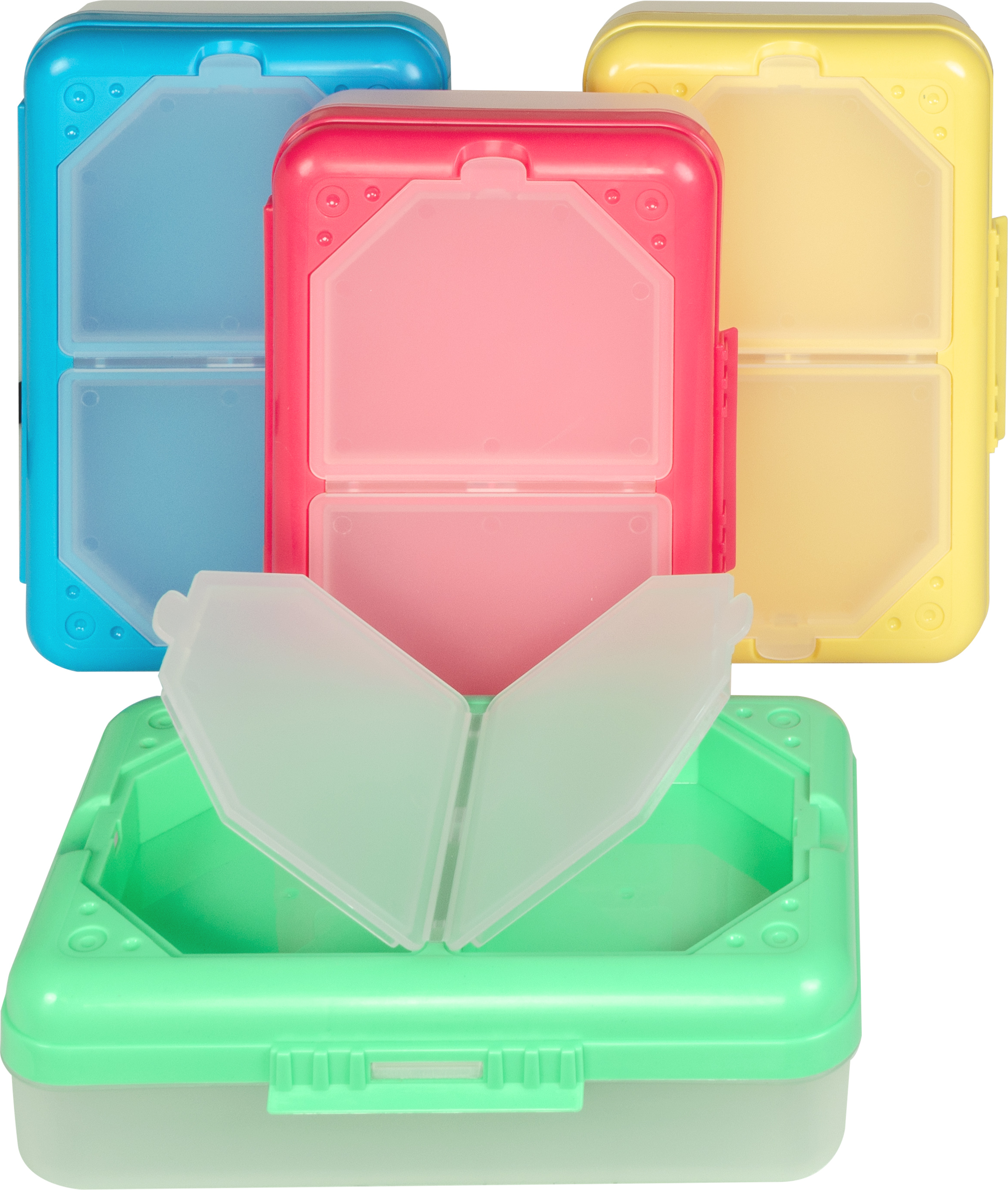 STORAGE BOX 3COMP ASRT COLOR
