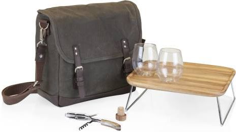 Wine Tote Bag with Wine Glasses and Mini Table