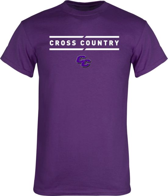 Curry College T Shirt Curry College Cross Country Text with Lines - ONLINE ONLY