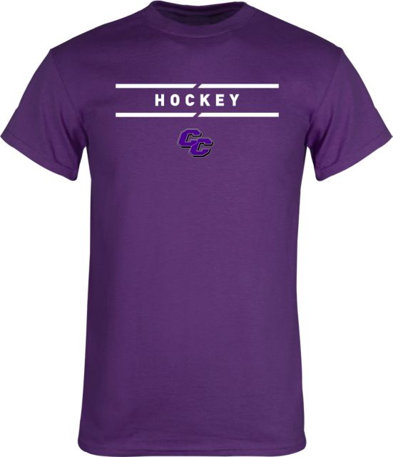 Curry College T Shirt Curry College Hockey Text with Lines - ONLINE ONLY