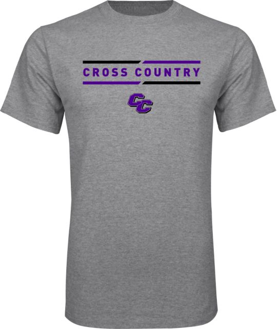 Curry College T Shirt Curry College Cross Country Text with Lines - ONLINE ONLY