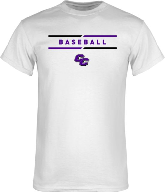 Curry College T Shirt Curry College Baseball Text with Lines - ONLINE ONLY