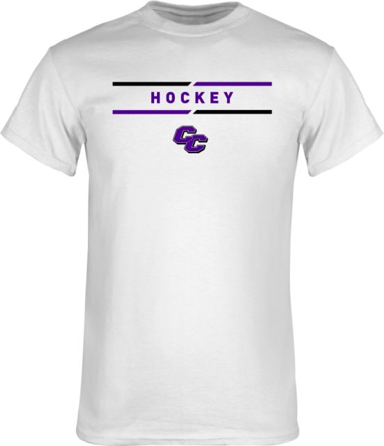Curry College T Shirt Curry College Hockey Text with Lines - ONLINE ONLY