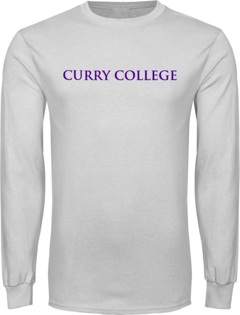 Curry College Long Sleeve T Shirt Curry College Wordmark Flat - ONLINE ONLY