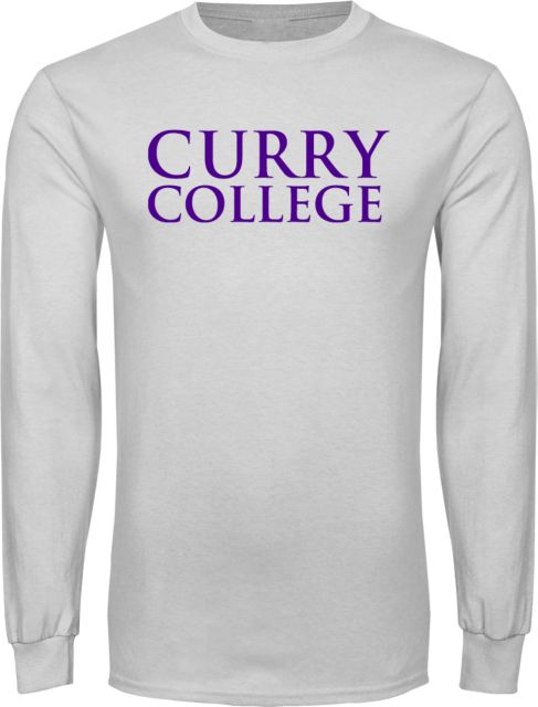 Curry College Long Sleeve T Shirt Curry College Wordmark Stacked - ONLINE ONLY