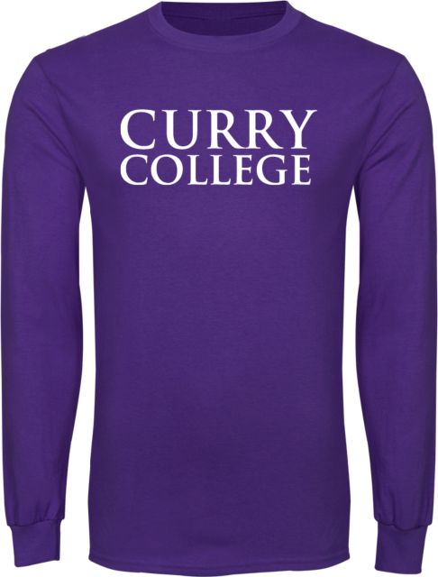 Curry College Long Sleeve T Shirt Curry College Wordmark Stacked - ONLINE ONLY
