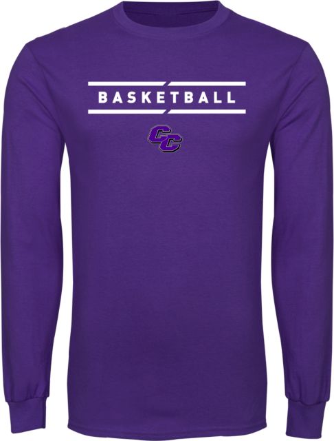 Curry College Long Sleeve T Shirt Curry College Basketball Text with Lines - ONLINE ONLY