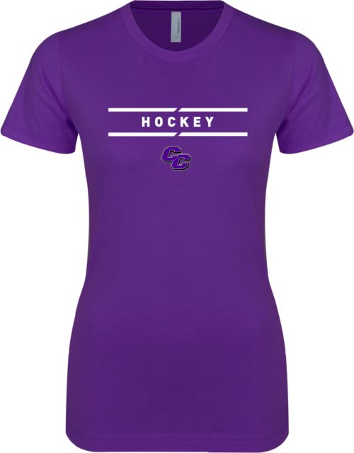 Curry College Next Level Womens Boyfriend Tee Curry College Hockey Text with Lines - ONLINE ONLY