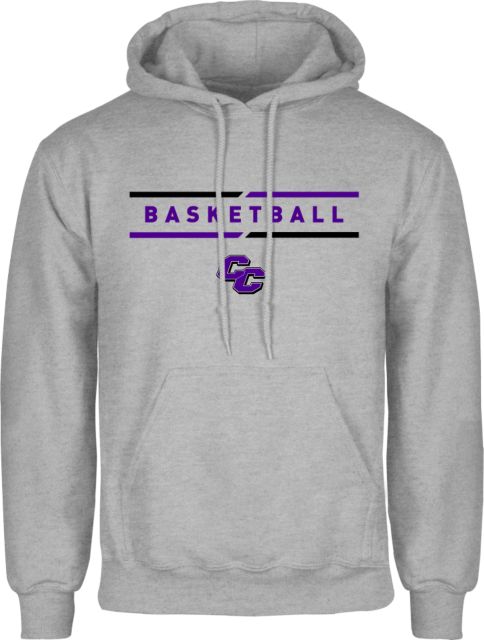 Curry College Fleece Hoodie Curry College Basketball Text with Lines - ONLINE ONLY