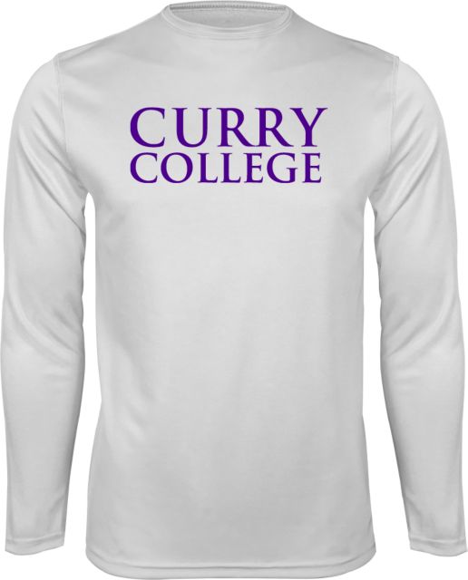 Curry College Performance Long Sleeve Shirt Curry College Wordmark Stacked - ONLINE ONLY