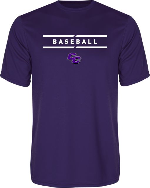 Curry College Performance Tee Curry College Baseball Text with Lines - ONLINE ONLY