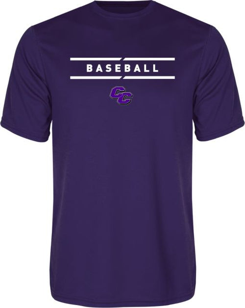 Curry College Performance Tee Curry College Baseball Text with Lines - ONLINE ONLY