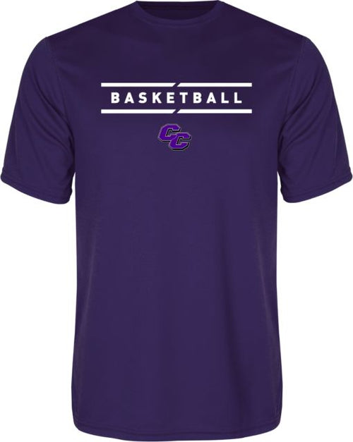 Curry College Performance Tee Curry College Basketball Text with Lines - ONLINE ONLY