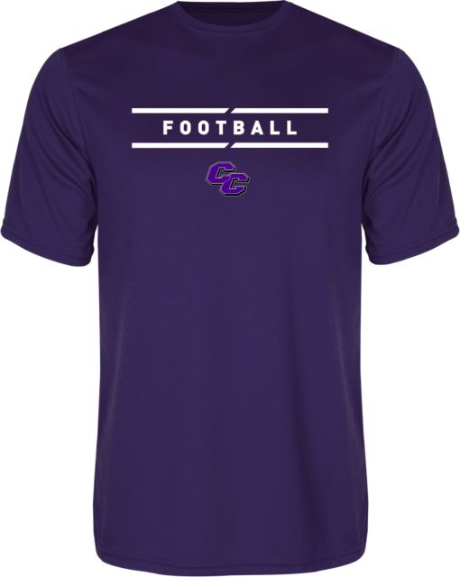 Curry College Performance Tee Curry College Football Text with Lines - ONLINE ONLY