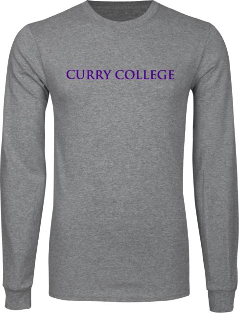 Curry College Long Sleeve T Shirt Curry College Wordmark Flat - ONLINE ONLY