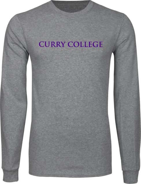Curry College Long Sleeve T Shirt Curry College Wordmark Flat - ONLINE ONLY