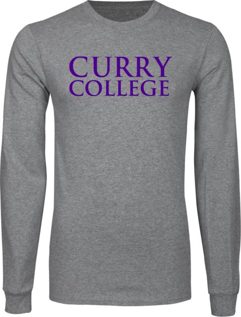 Curry College Long Sleeve T Shirt Curry College Wordmark Stacked - ONLINE ONLY