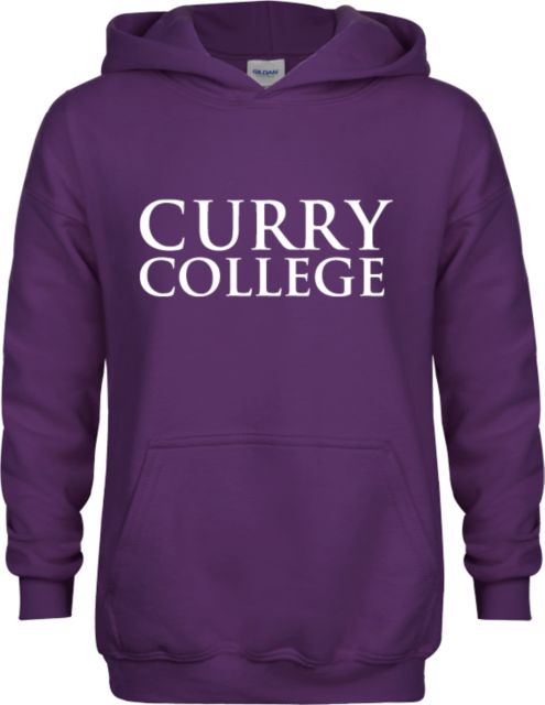 Curry College Youth Fleece Hoodie Curry College Wordmark Stacked - ONLINE ONLY
