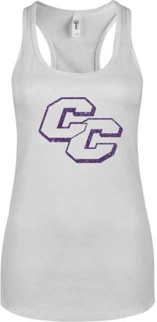 Curry College Next Level Racerback Tank White I Glitter - ONLINE ONLY