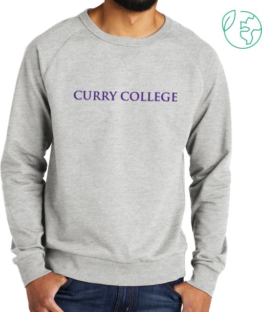 Curry College Allmade Organic French Terry Crewneck Sweatshirt Curry College Wordmark Flat - ONLINE ONLY