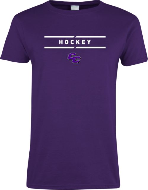 Curry College Womens Short Sleeve Tee Curry College Hockey Text with Lines - ONLINE ONLY