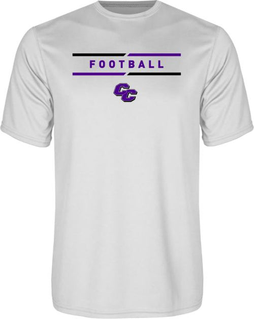 Curry College Performance Tee Curry College Football Text with Lines - ONLINE ONLY