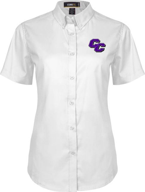 Curry College Womens Twill Button Up Short Sleeve Curry College Primary Athletic Mark - ONLINE ONLY