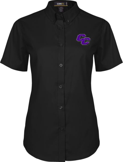Curry College Womens Twill Button Up Short Sleeve Curry College Primary Athletic Mark - ONLINE ONLY
