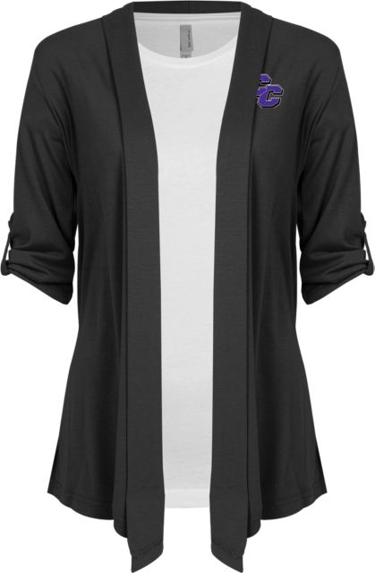 Curry College Ladies Drape Front Cardigan CC - ONLINE ONLY