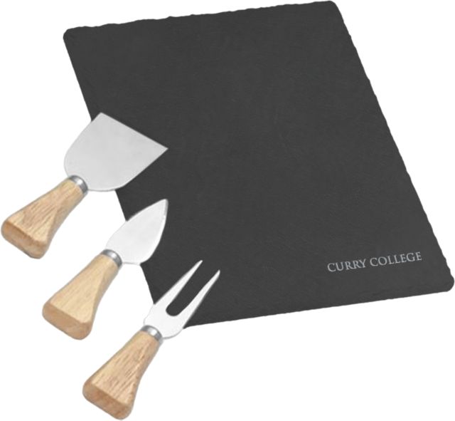 Curry College 4 Piece Slate Cheese Serving Set Curry College Wordmark Flat  Engraved - ONLINE ONLY