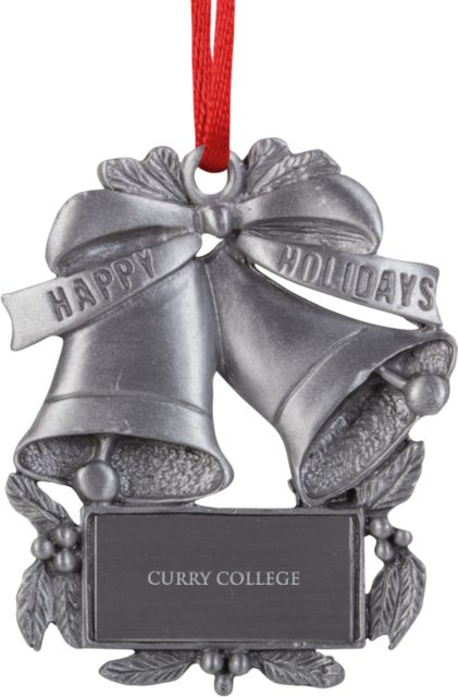 Curry College Holiday Bells Ornament Curry College Wordmark Flat  Engraved - ONLINE ONLY